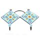 Turquoise And Yellow Tiny Flower Tiles Hooks